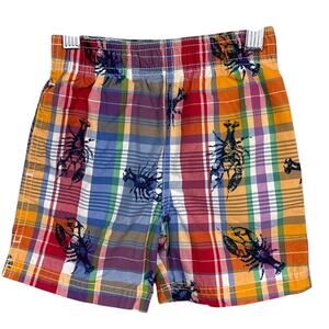 Polo By Ralph Lauren Infant Boys Plaid Shorts Lobster Print Size 18M Lined
